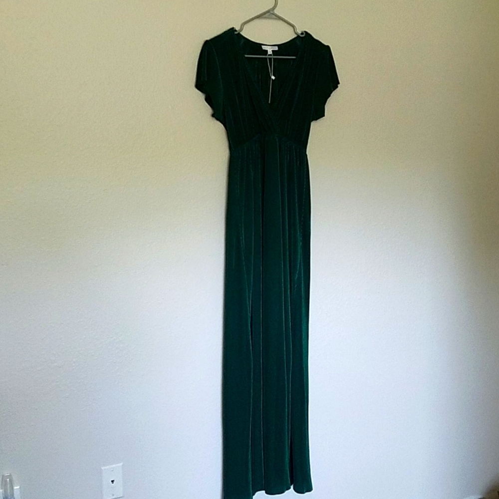 Baltic Born Small Athena Forest Pleated Maxi Dress
